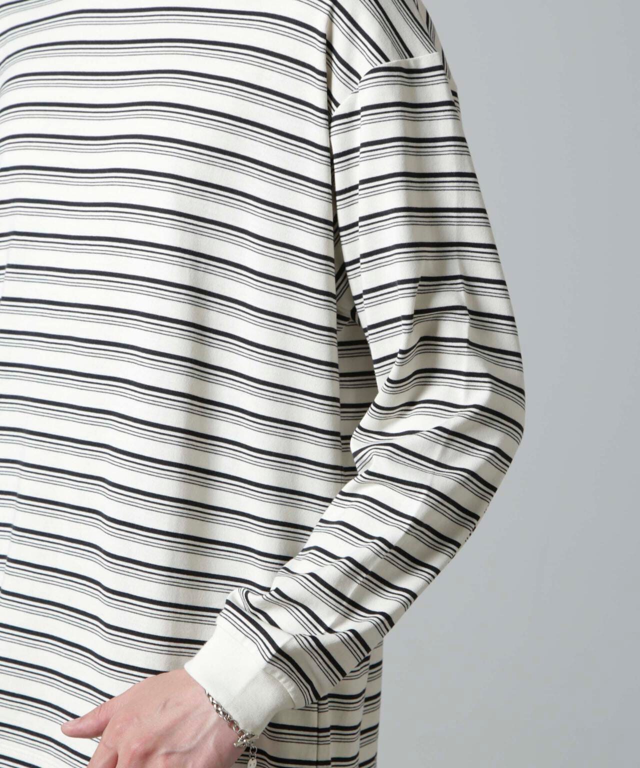 Anti Soaked(R)  ランダムボーダークルーネックTシャツ 長袖 6684223213