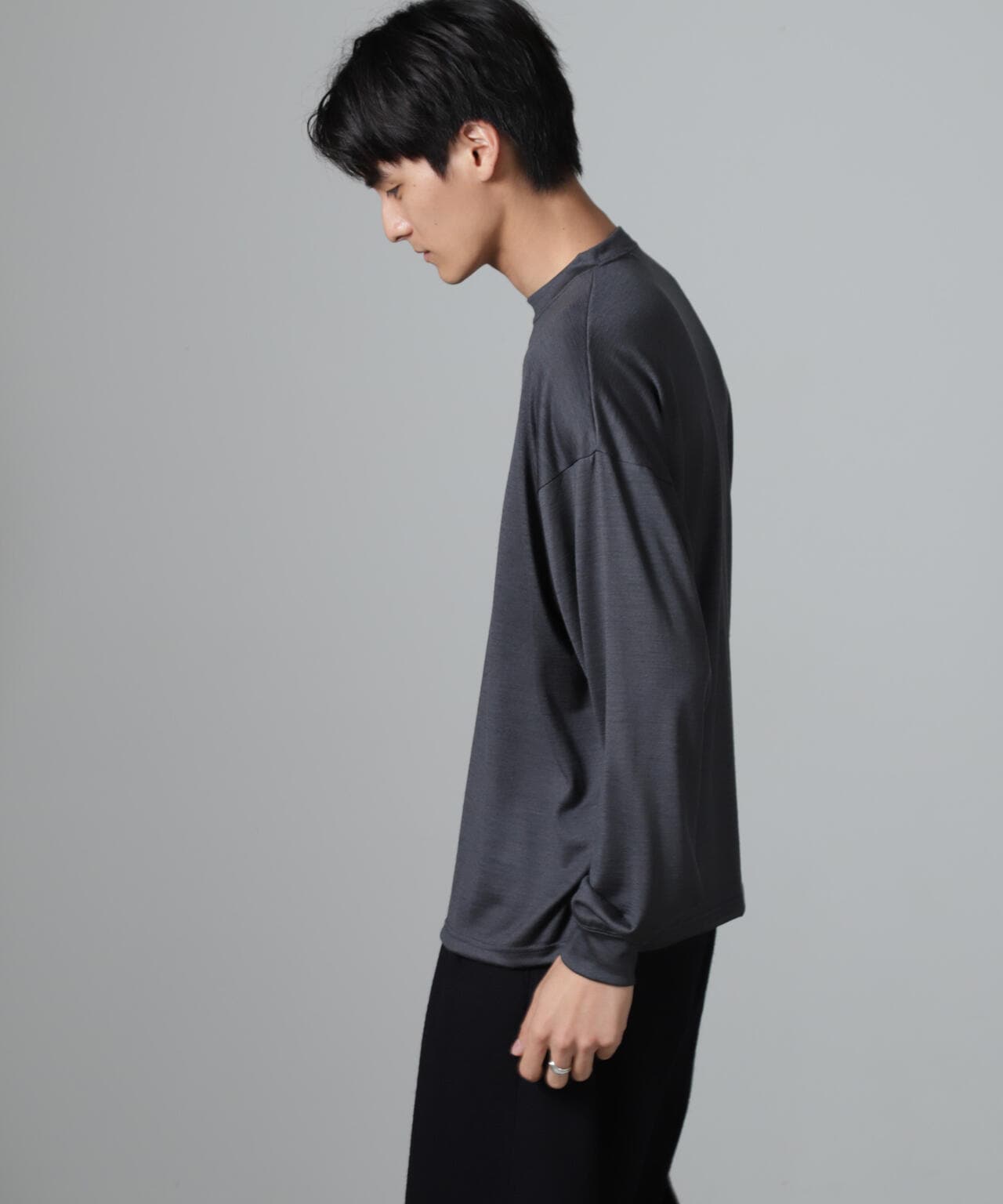 「100%ウォッシャブルウール」クルーネック ロングTシャツ 6684223225