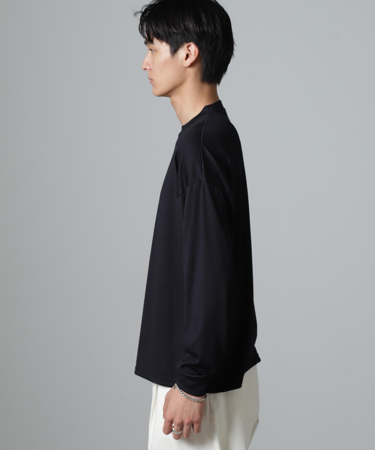 「100%ウォッシャブルウール」クルーネック ロングTシャツ 6684223225