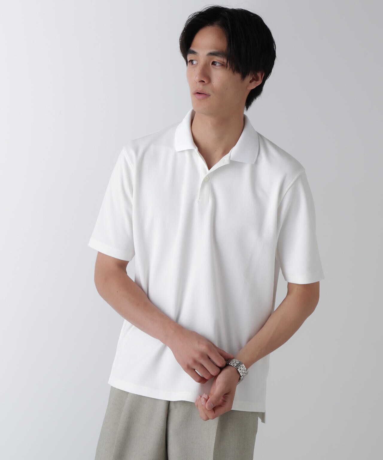 「N POLO」AQUA RHYTHM(R)鹿の子ポロシャツ 半袖 6684224201