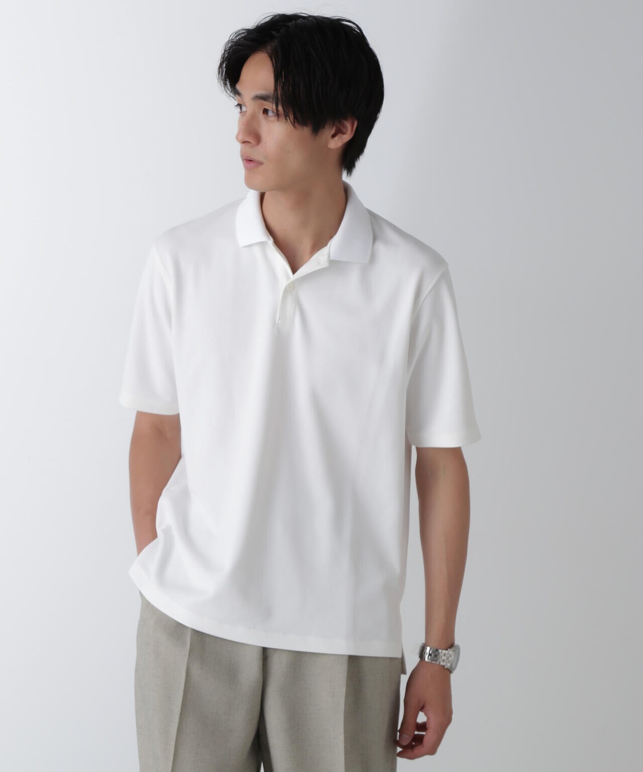 「N POLO」AQUA RHYTHM(R)鹿の子ポロシャツ 半袖 6684224201