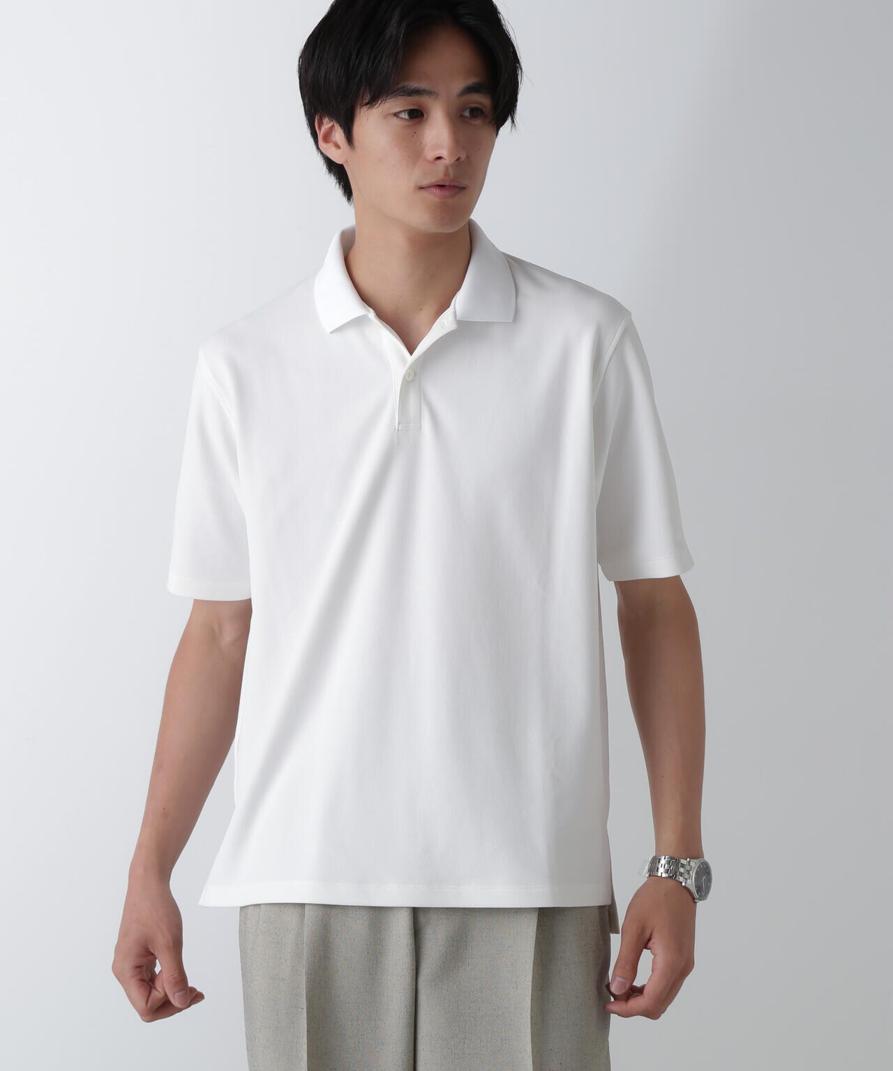 「N POLO」AQUA RHYTHM(R)鹿の子ポロシャツ 半袖 6684224201