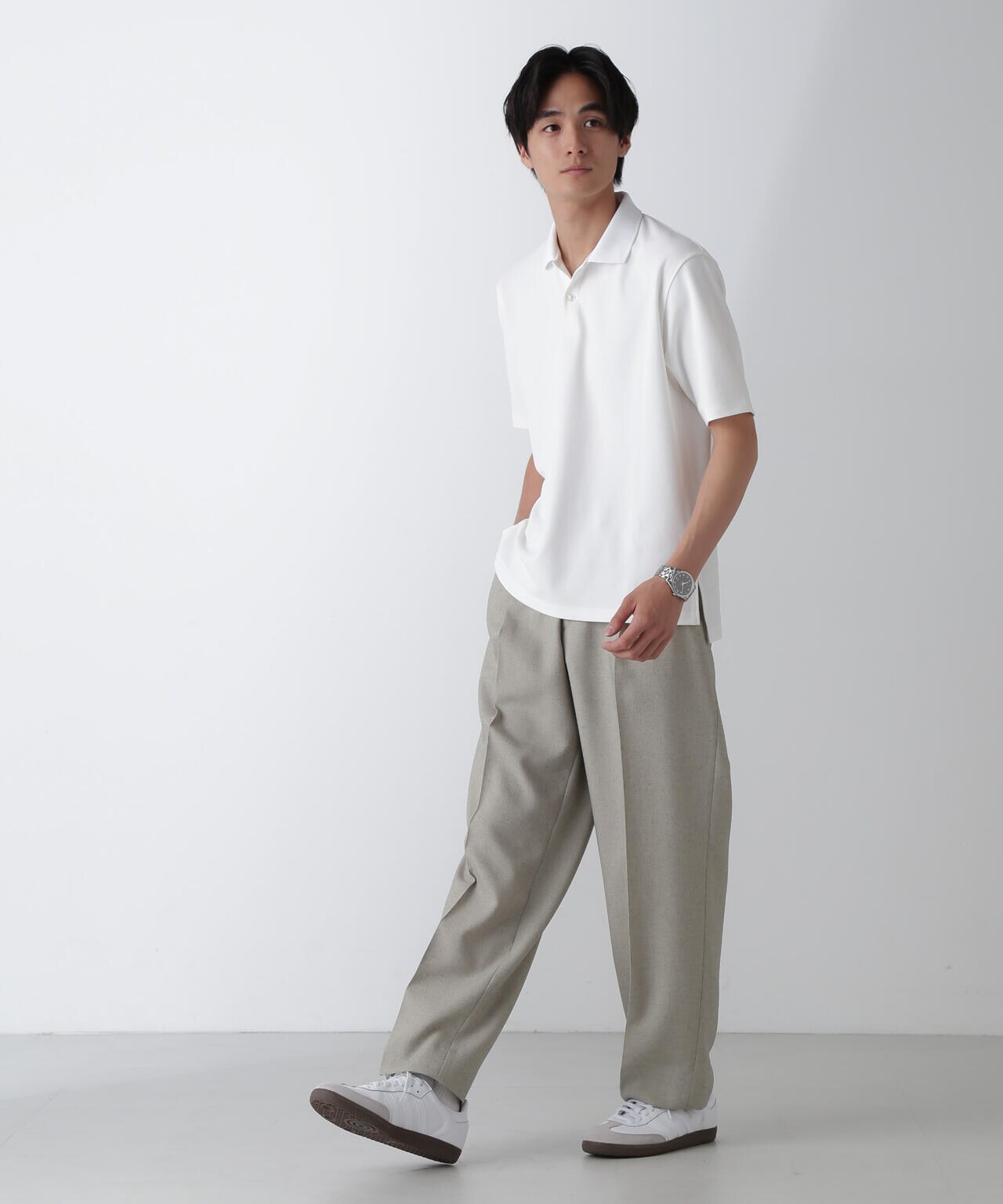 「N POLO」AQUA RHYTHM(R)鹿の子ポロシャツ 半袖 6684224201