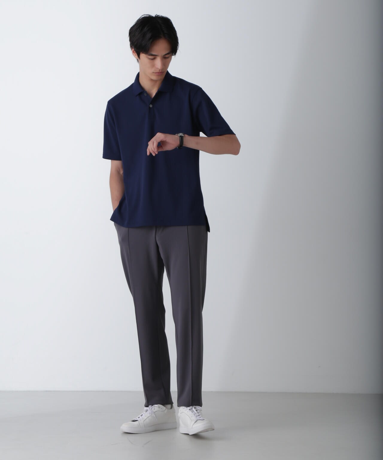 「N POLO」AQUA RHYTHM(R)鹿の子ポロシャツ 半袖 6684224201