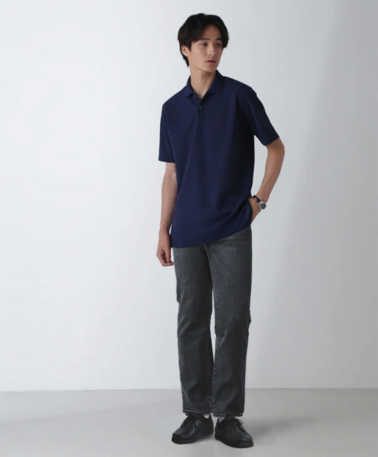 「N POLO」AQUA RHYTHM(R)鹿の子ポロシャツ 半袖 6684224201