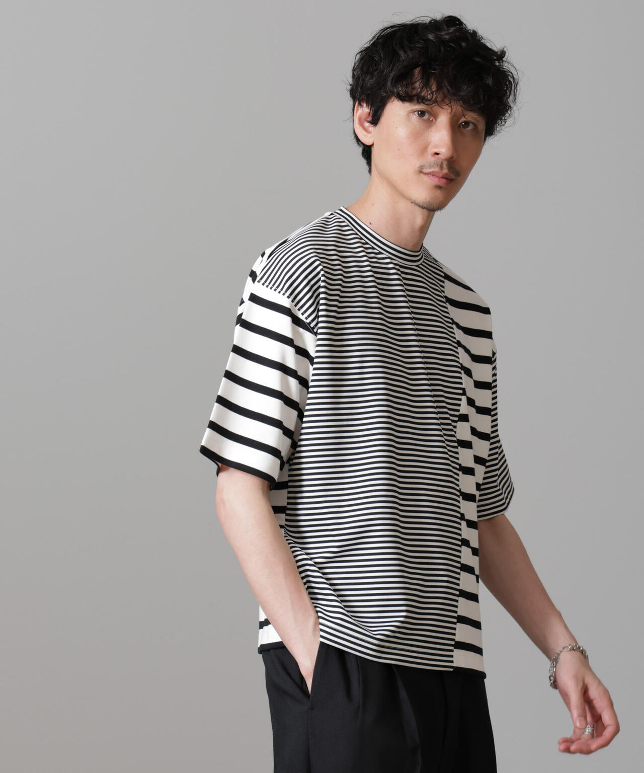 ボーダー切替Tシャツ 6684224216