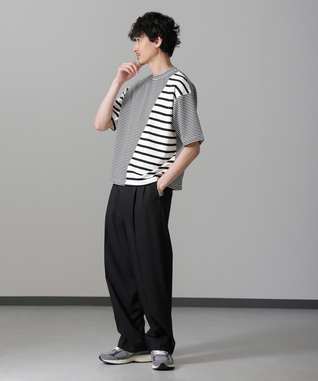 ボーダー切替Tシャツ 6684224216