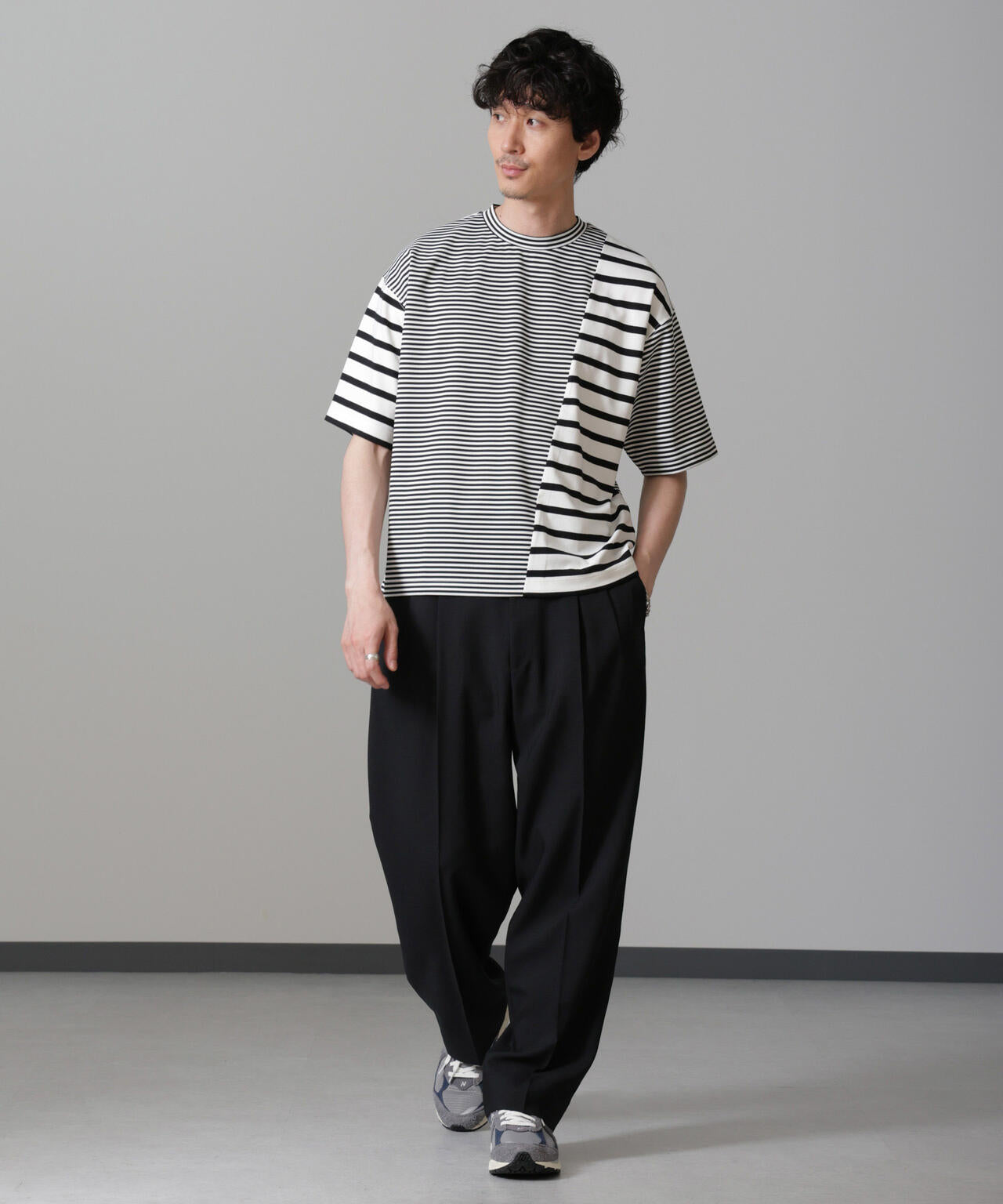 ボーダー切替Tシャツ 6684224216