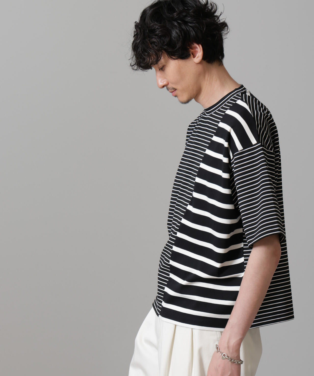 ボーダー切替Tシャツ 6684224216