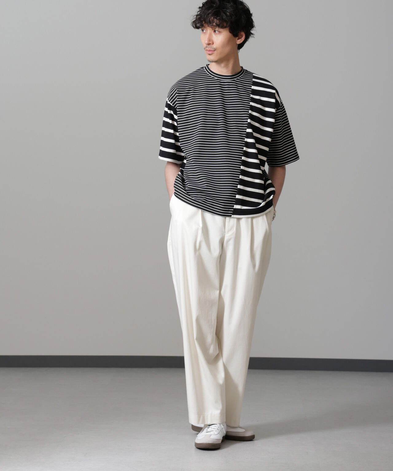 ボーダー切替Tシャツ 6684224216