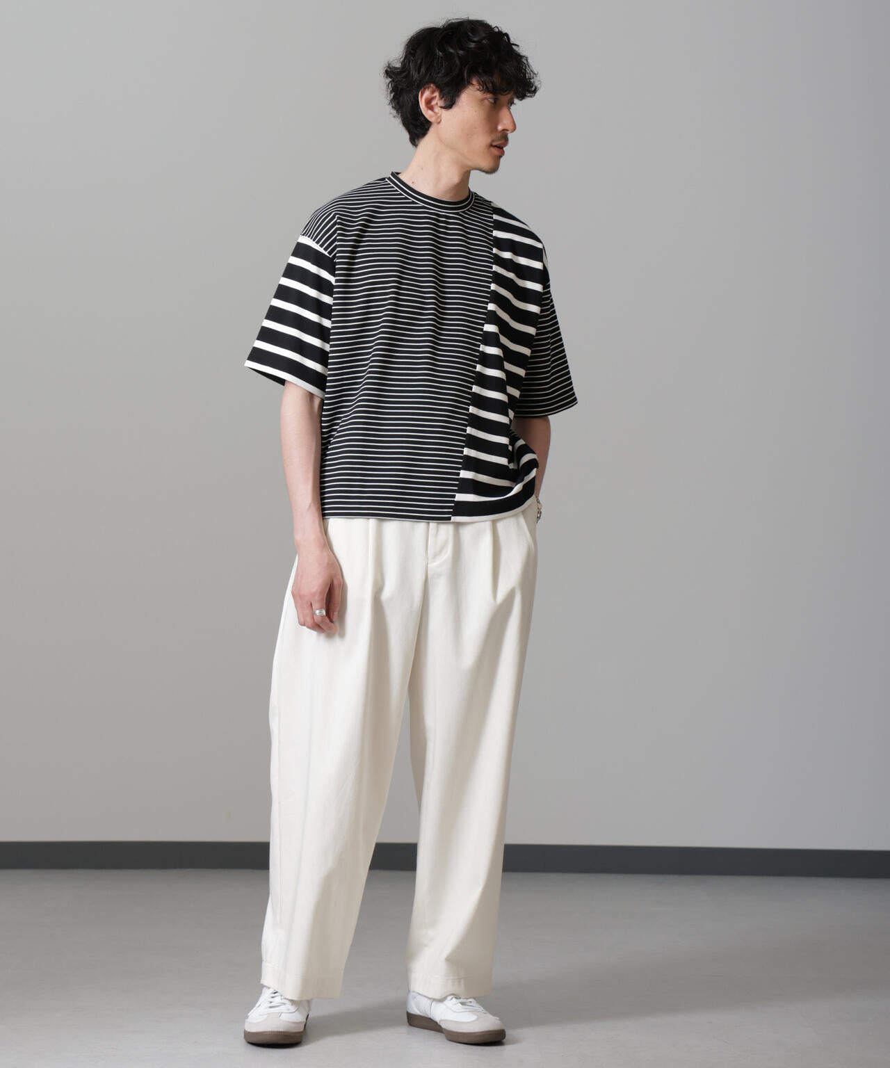 ボーダー切替Tシャツ 6684224216