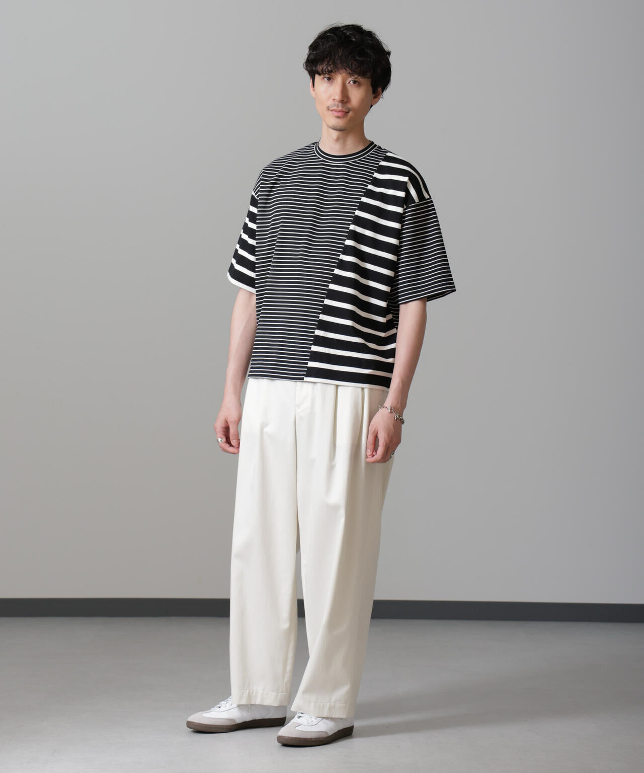 ボーダー切替Tシャツ 6684224216