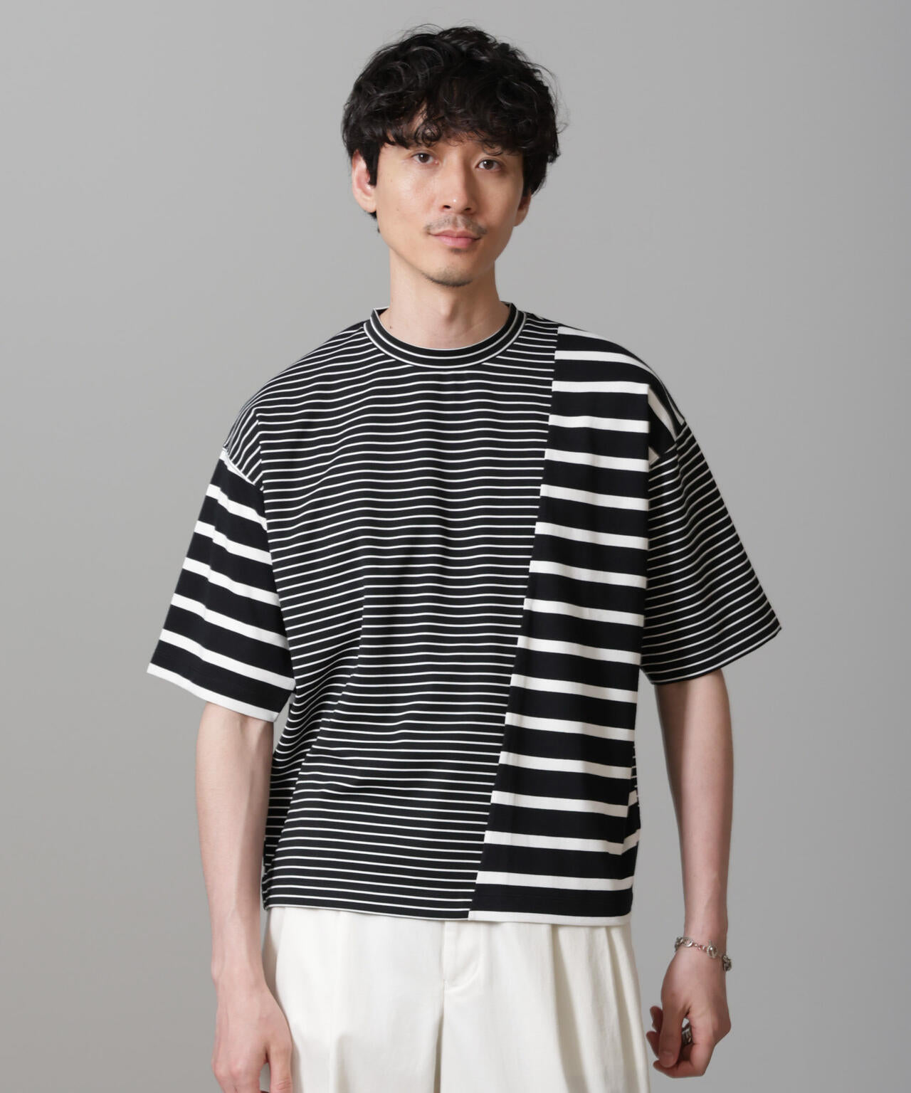 ボーダー切替Tシャツ 6684224216