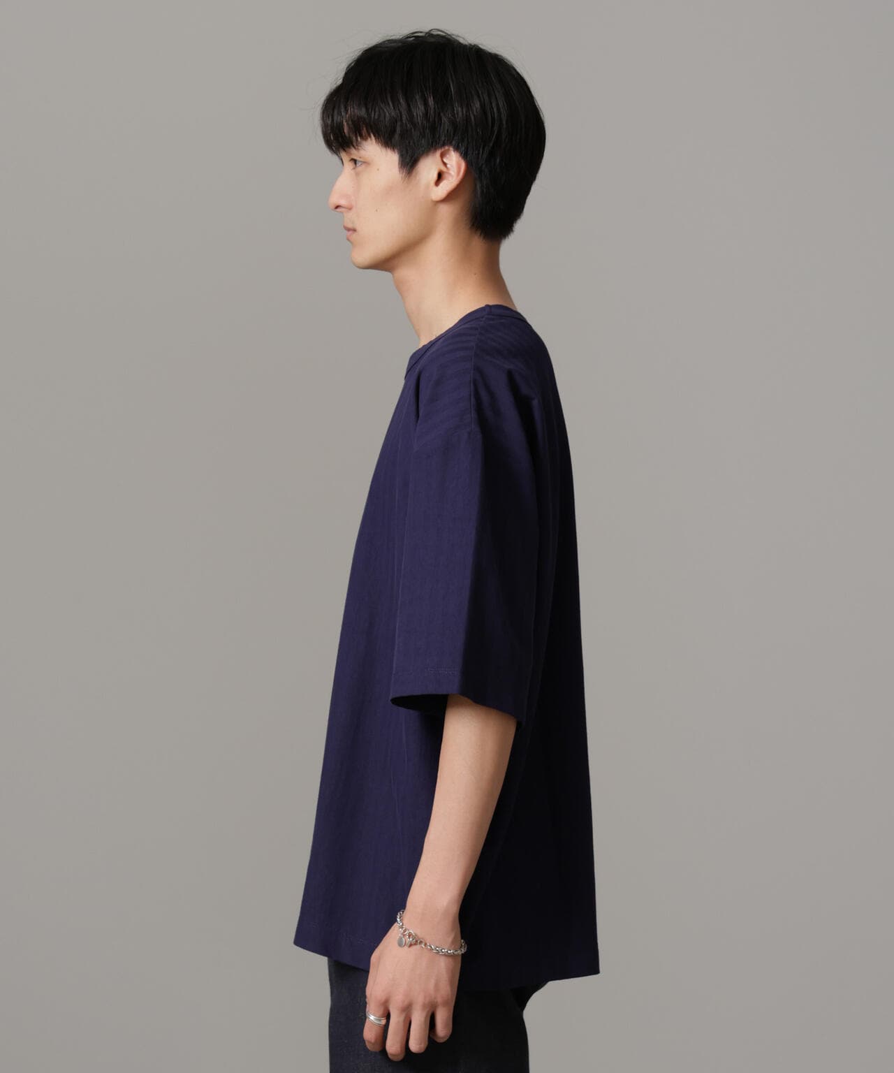 シャドーストライプハーフスリーブTシャツ 6684224218