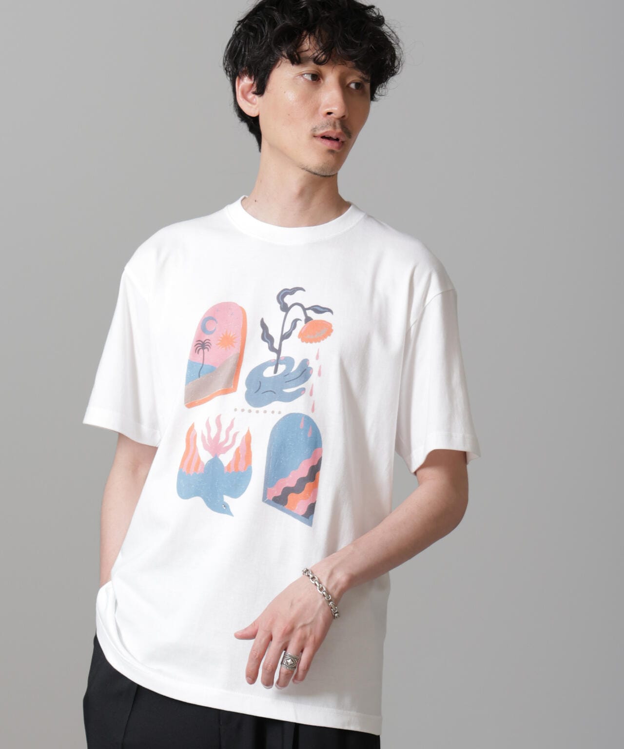 「Toyameg」modern academic FLOWER Tシャツ 6684224220
