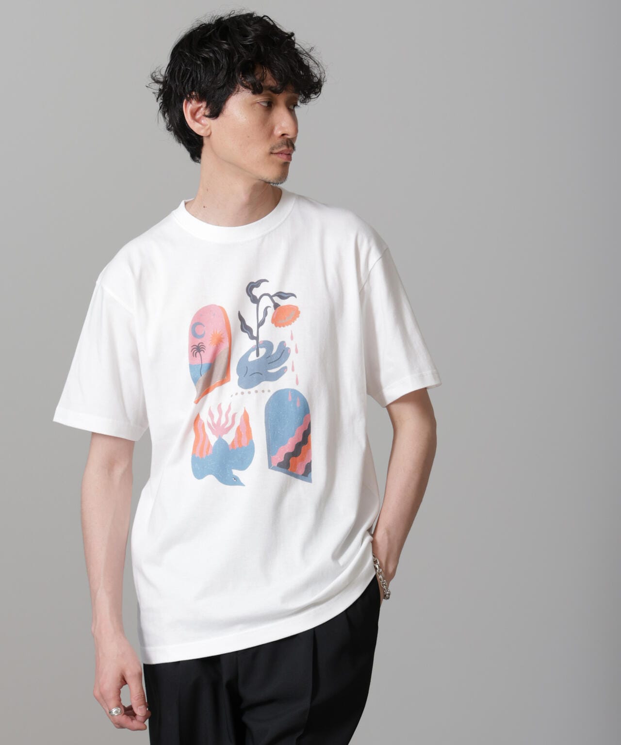 「Toyameg」modern academic FLOWER Tシャツ 6684224220