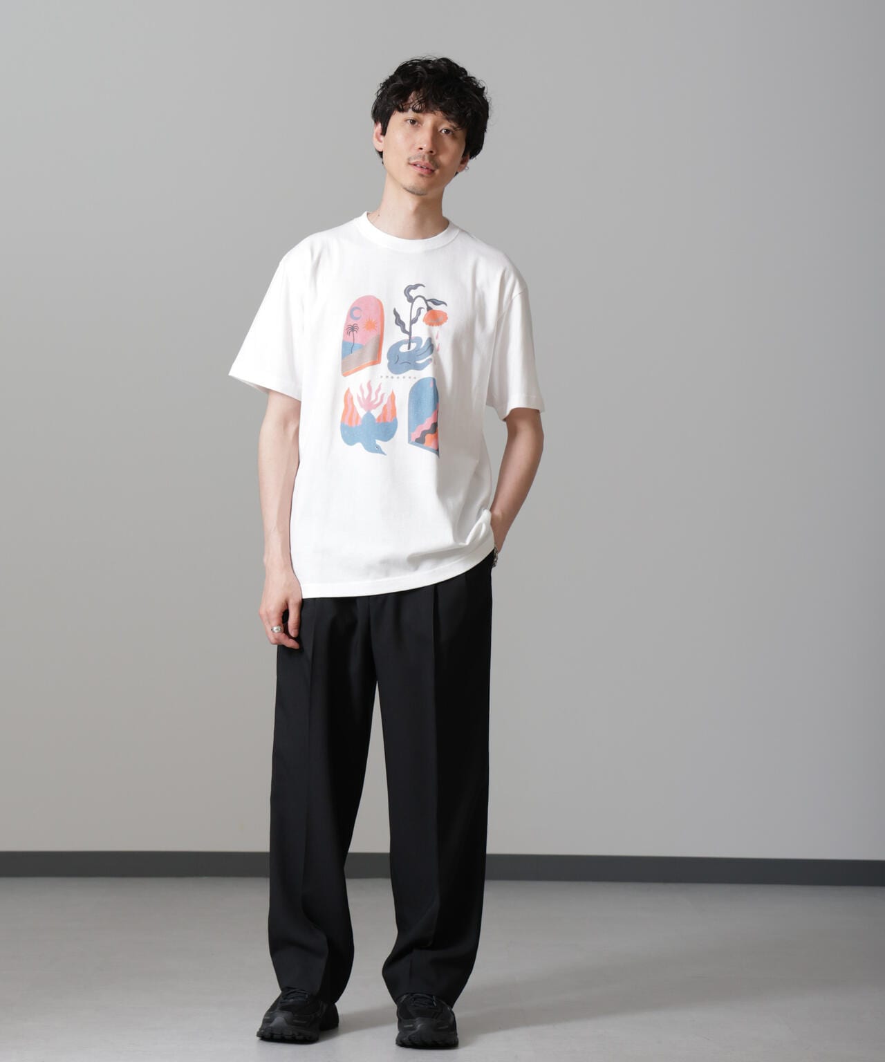 「Toyameg」modern academic FLOWER Tシャツ 6684224220