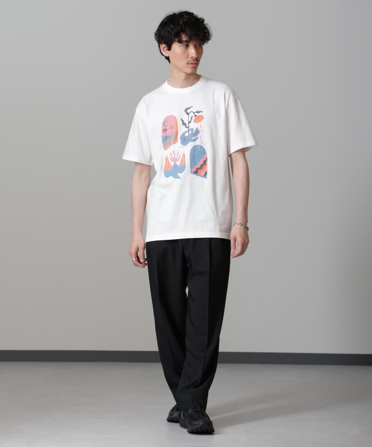 「Toyameg」modern academic FLOWER Tシャツ 6684224220
