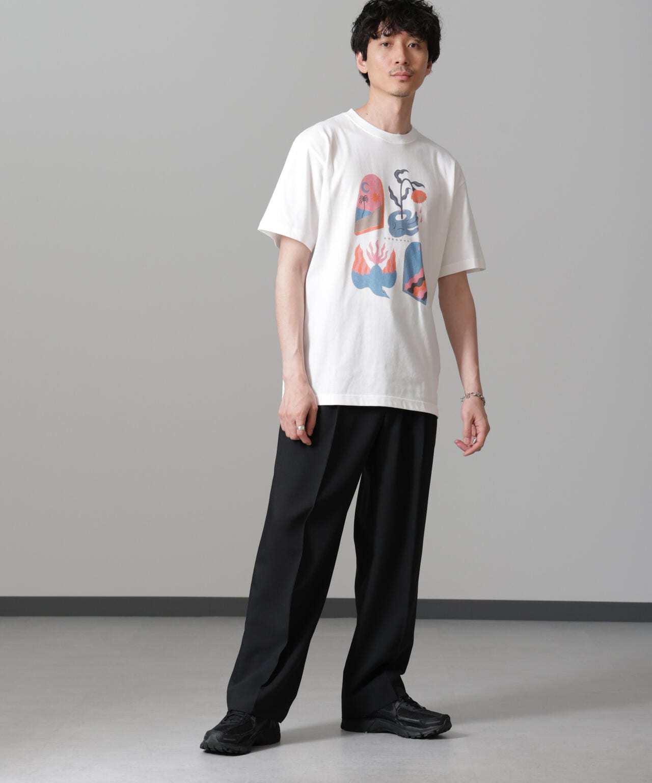 「Toyameg」modern academic FLOWER Tシャツ 6684224220