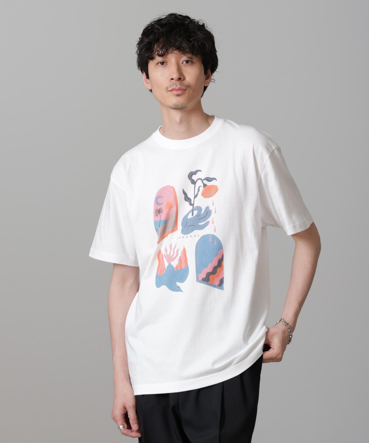 「Toyameg」modern academic FLOWER Tシャツ 6684224220