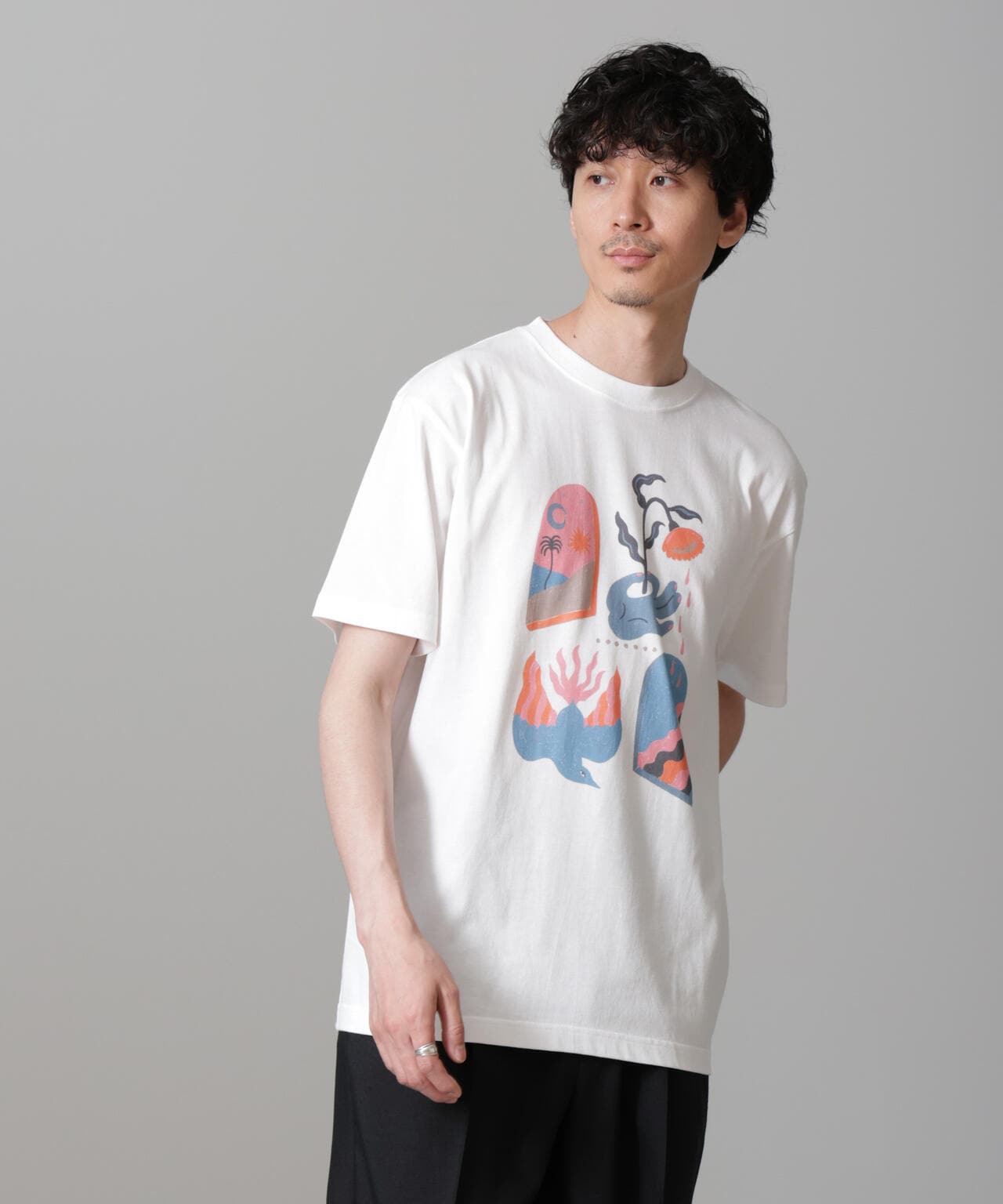 「Toyameg」modern academic FLOWER Tシャツ 6684224220