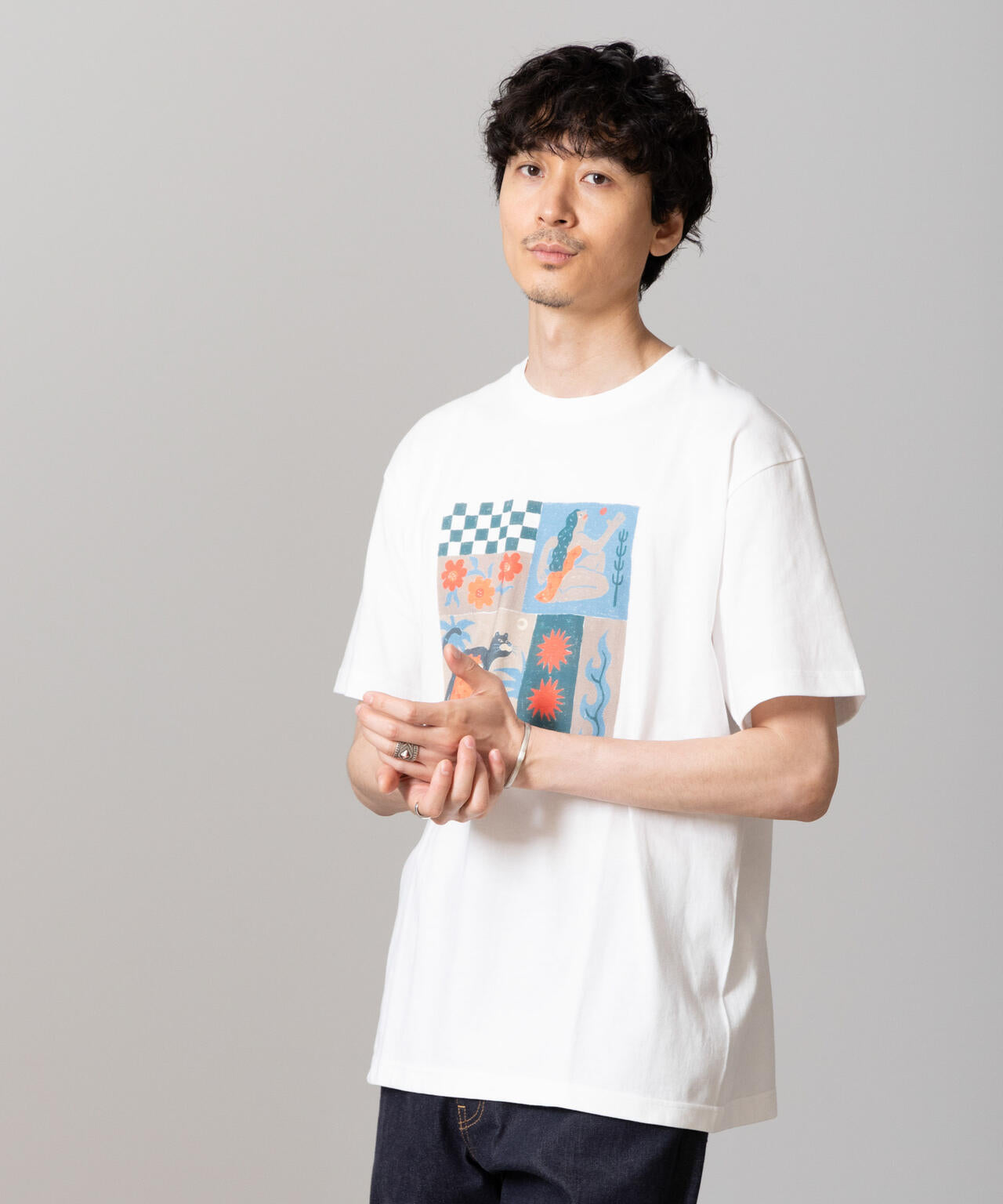 「Toyameg」modern academic TILE Tシャツ 6684224221