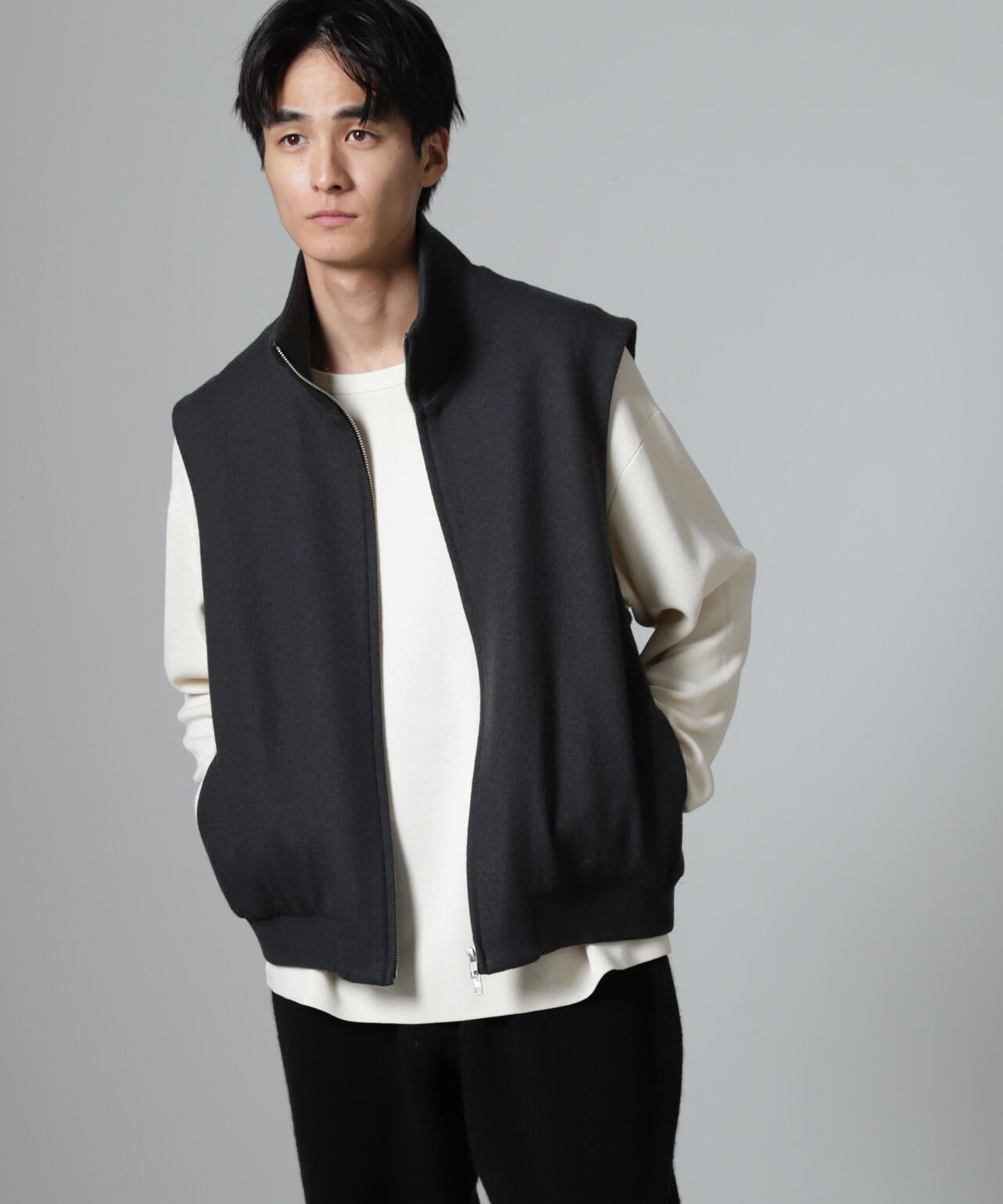 「100%ウール」ジップベスト 6684225204