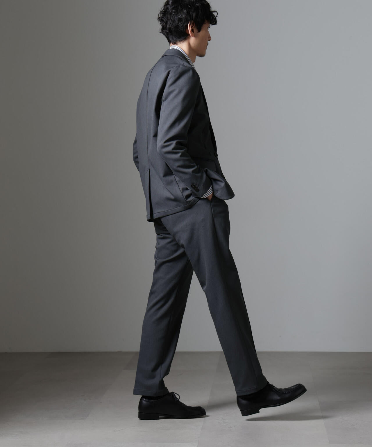 「N TROUSERS BASIC」CATINA(R)メランジ二重織ツイルストレッチパンツ(セットアップ可) 6684229204