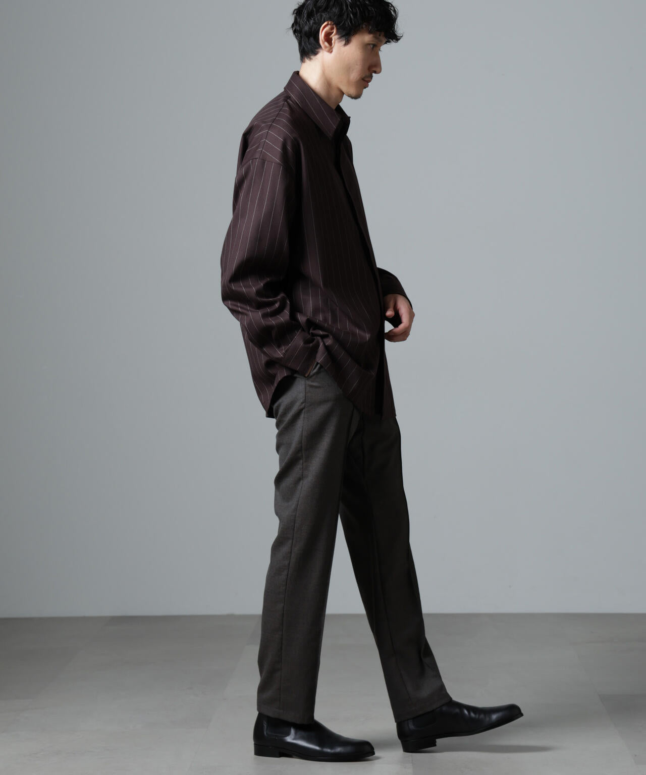 「N TROUSERS PREMIUM」RENURウール混洗えるサキソニーパンツ(セットアップ可) 6684229205