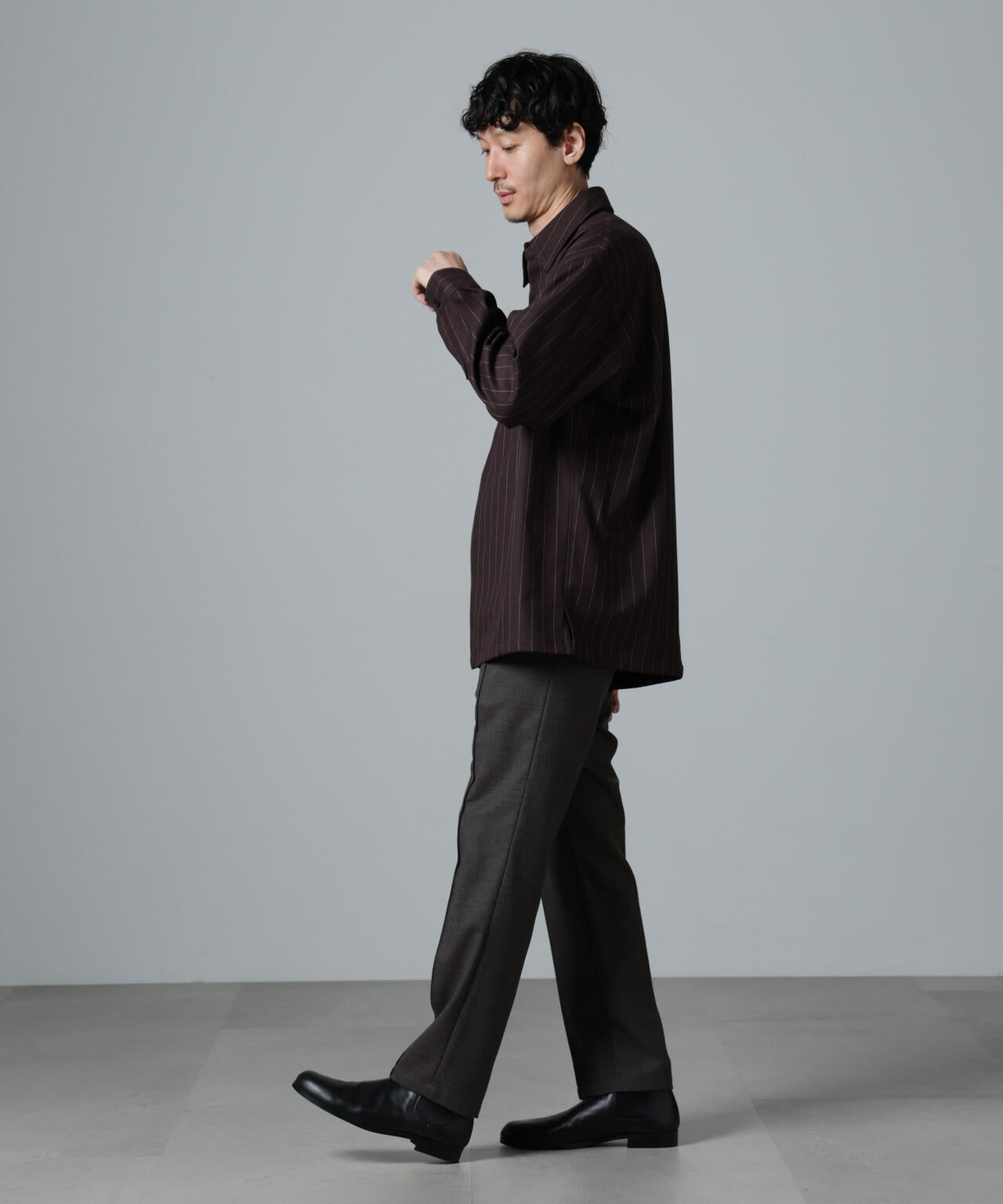 「N TROUSERS PREMIUM」RENURウール混洗えるサキソニーパンツ(セットアップ可) 6684229205