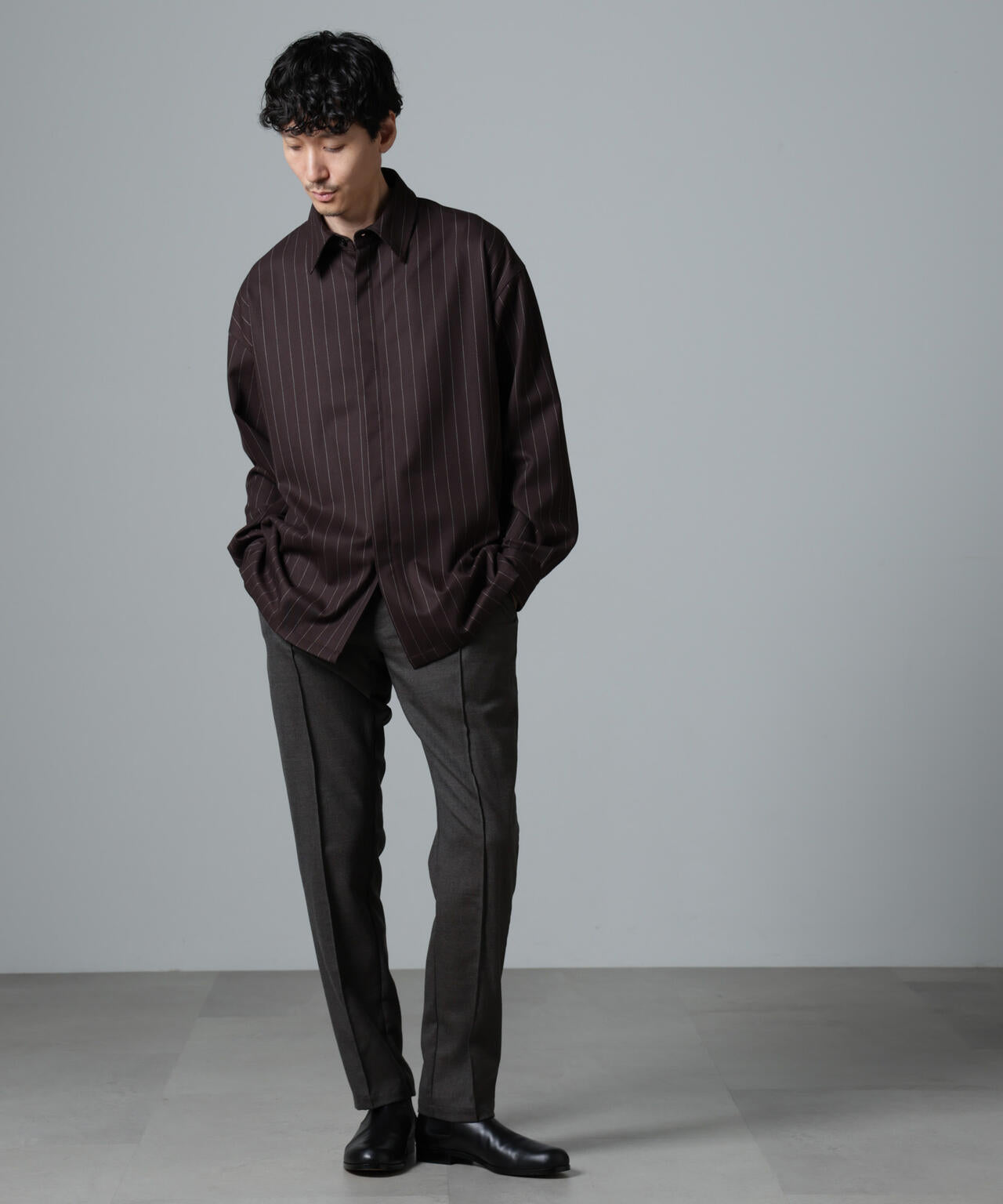 「N TROUSERS PREMIUM」RENURウール混洗えるサキソニーパンツ(セットアップ可) 6684229205