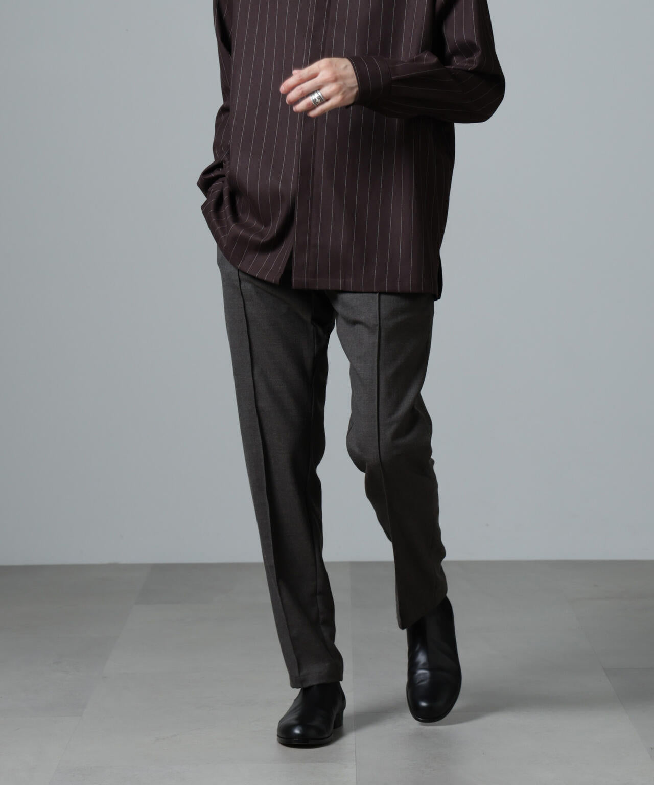 「N TROUSERS PREMIUM」RENURウール混洗えるサキソニーパンツ(セットアップ可) 6684229205