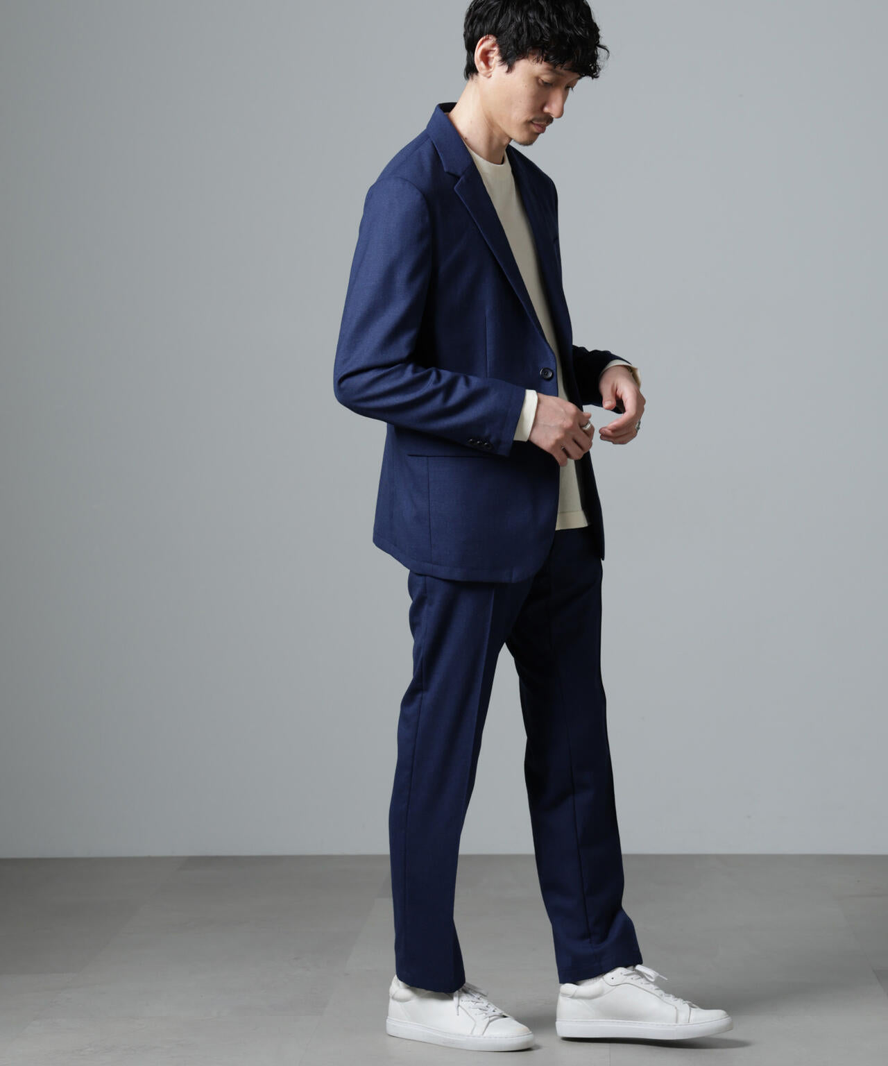 「N TROUSERS PREMIUM」RENURウール混洗えるサキソニーパンツ(セットアップ可) 6684229205