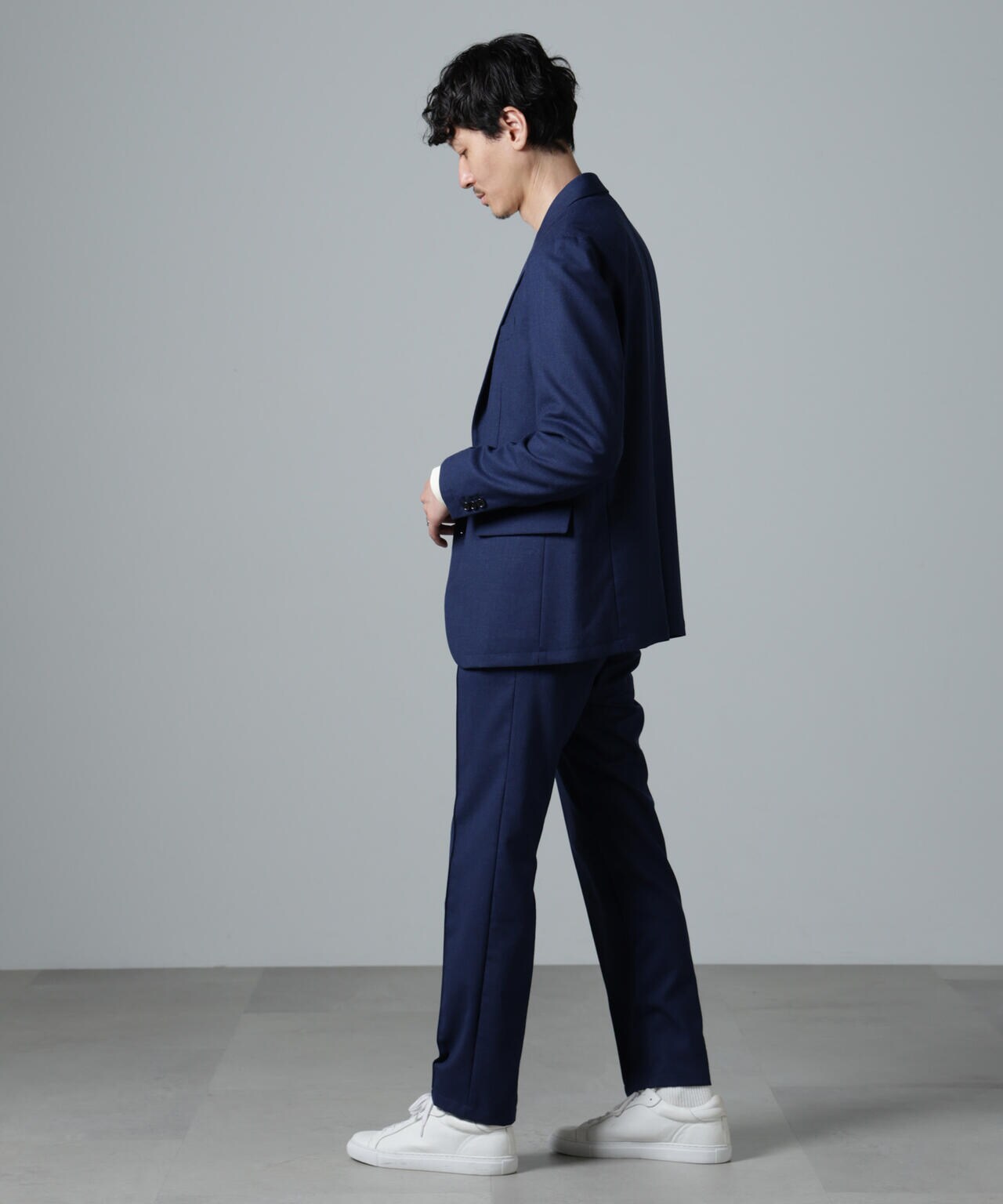 「N TROUSERS PREMIUM」RENURウール混洗えるサキソニーパンツ(セットアップ可) 6684229205