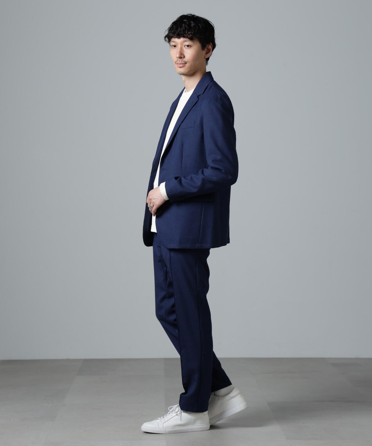 「N TROUSERS PREMIUM」RENURウール混洗えるサキソニーパンツ(セットアップ可) 6684229205