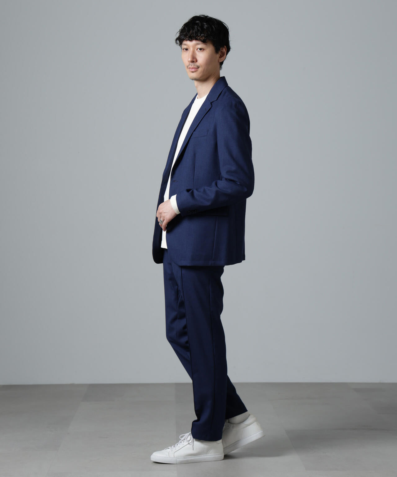 「N TROUSERS PREMIUM」RENURウール混洗えるサキソニーパンツ(セットアップ可) 6684229205