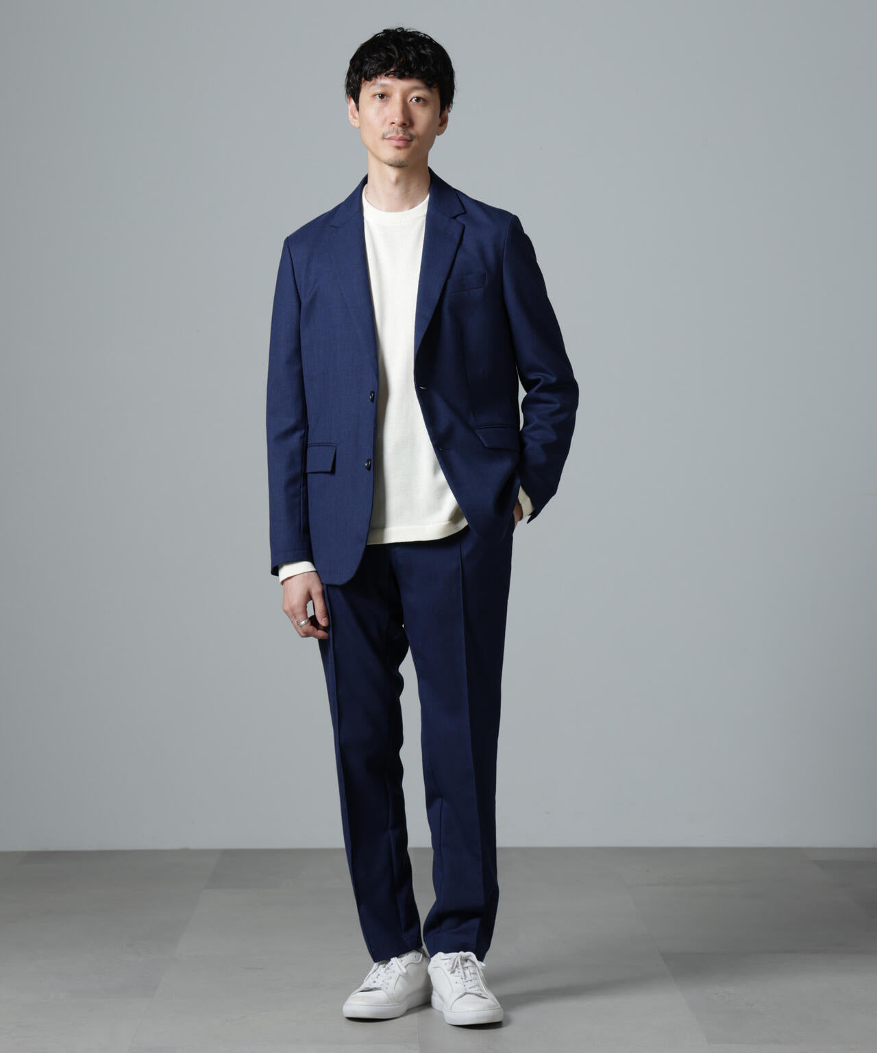 「N TROUSERS PREMIUM」RENURウール混洗えるサキソニーパンツ(セットアップ可) 6684229205