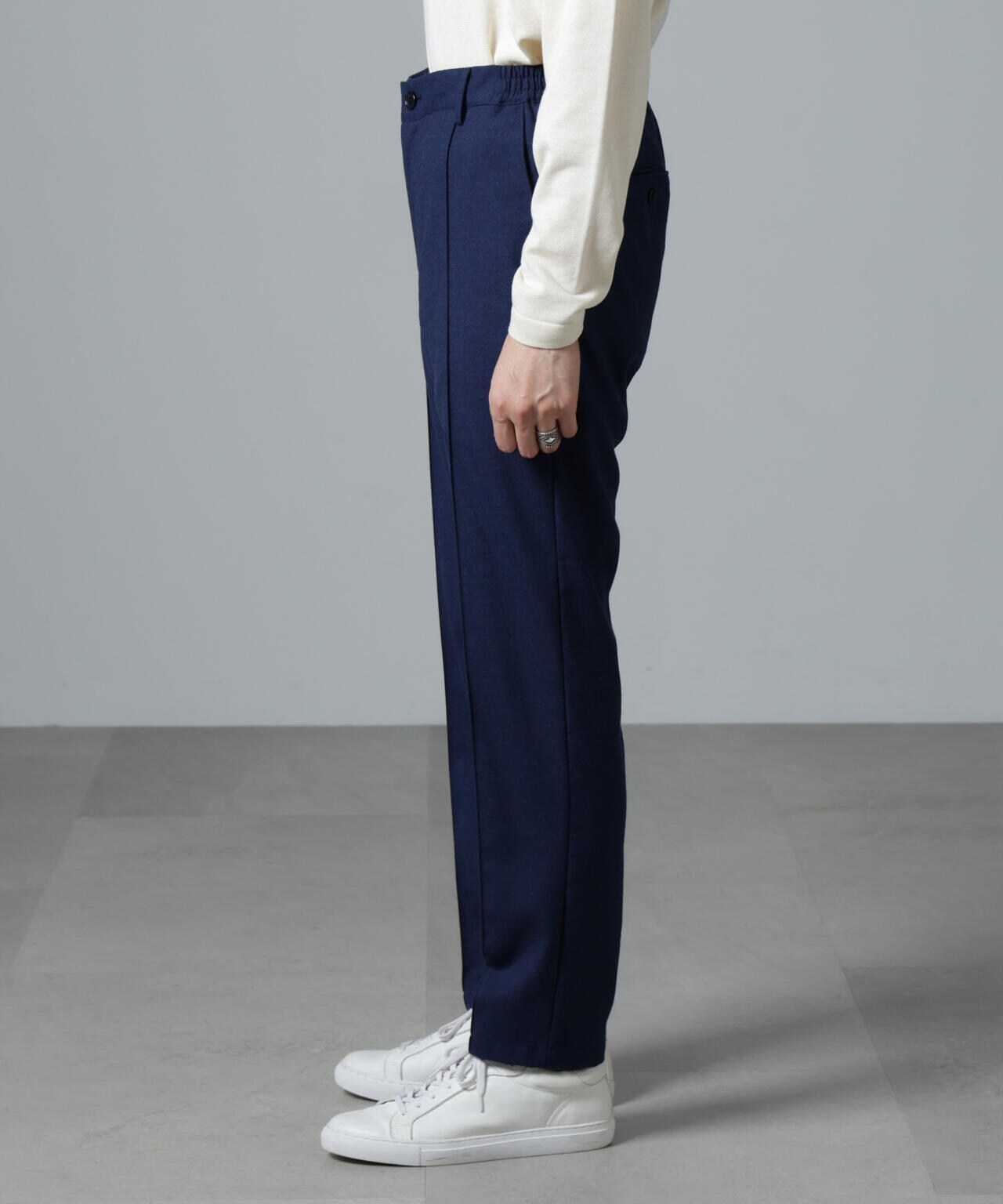 「N TROUSERS PREMIUM」RENURウール混洗えるサキソニーパンツ(セットアップ可) 6684229205