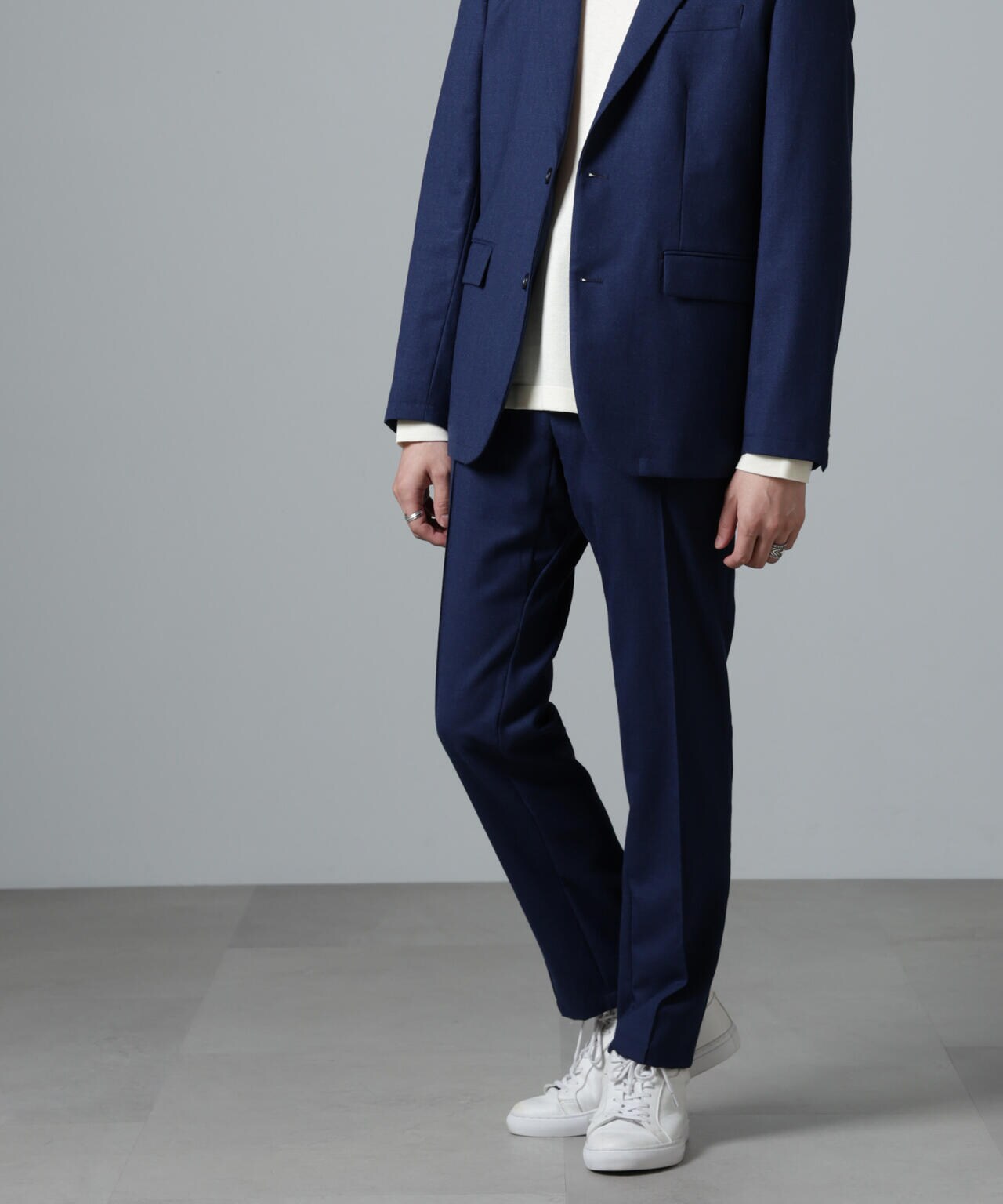 「N TROUSERS PREMIUM」RENURウール混洗えるサキソニーパンツ(セットアップ可) 6684229205