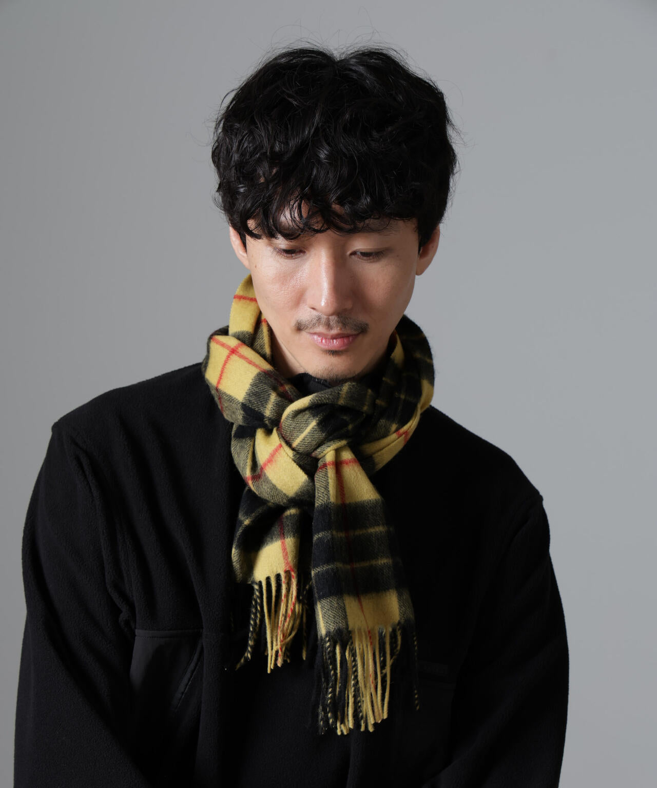 ソフトカシミヤブレンドチェックマフラー 6684241202