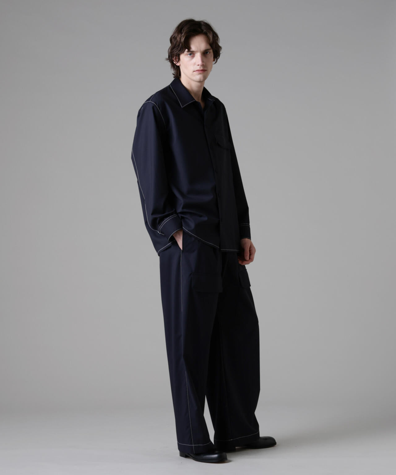 「ASSEMBLANC」イタリアンテキスタイルシャツブルゾン(セットアップ可) 6685112214