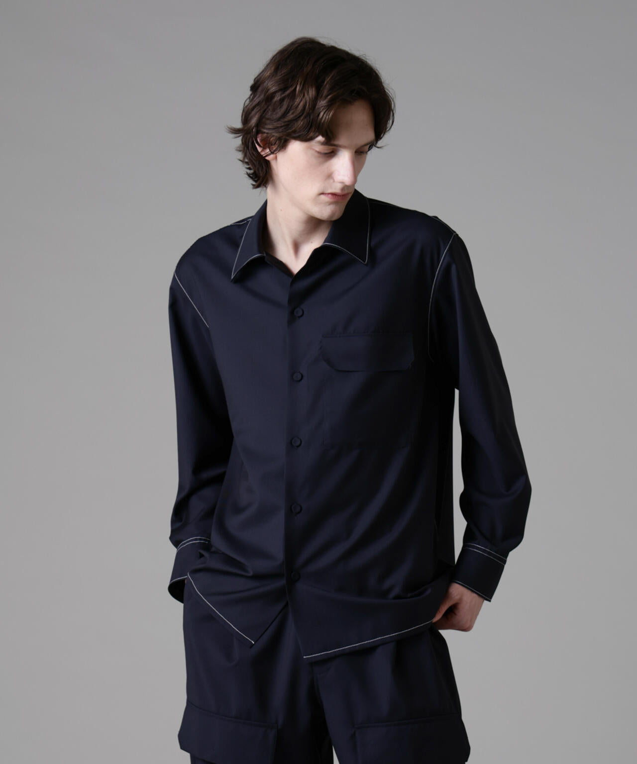 「ASSEMBLANC」イタリアンテキスタイルシャツブルゾン(セットアップ可) 6685112214