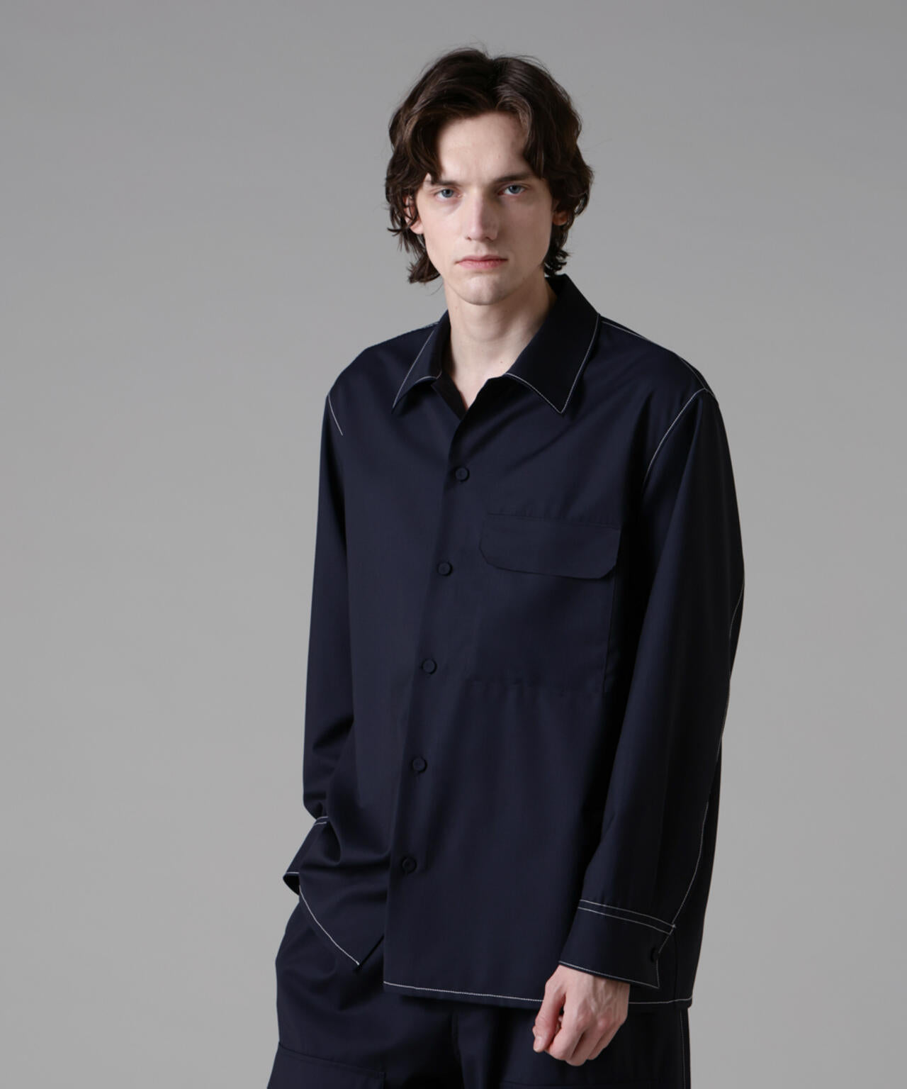 「ASSEMBLANC」イタリアンテキスタイルシャツブルゾン(セットアップ可) 6685112214