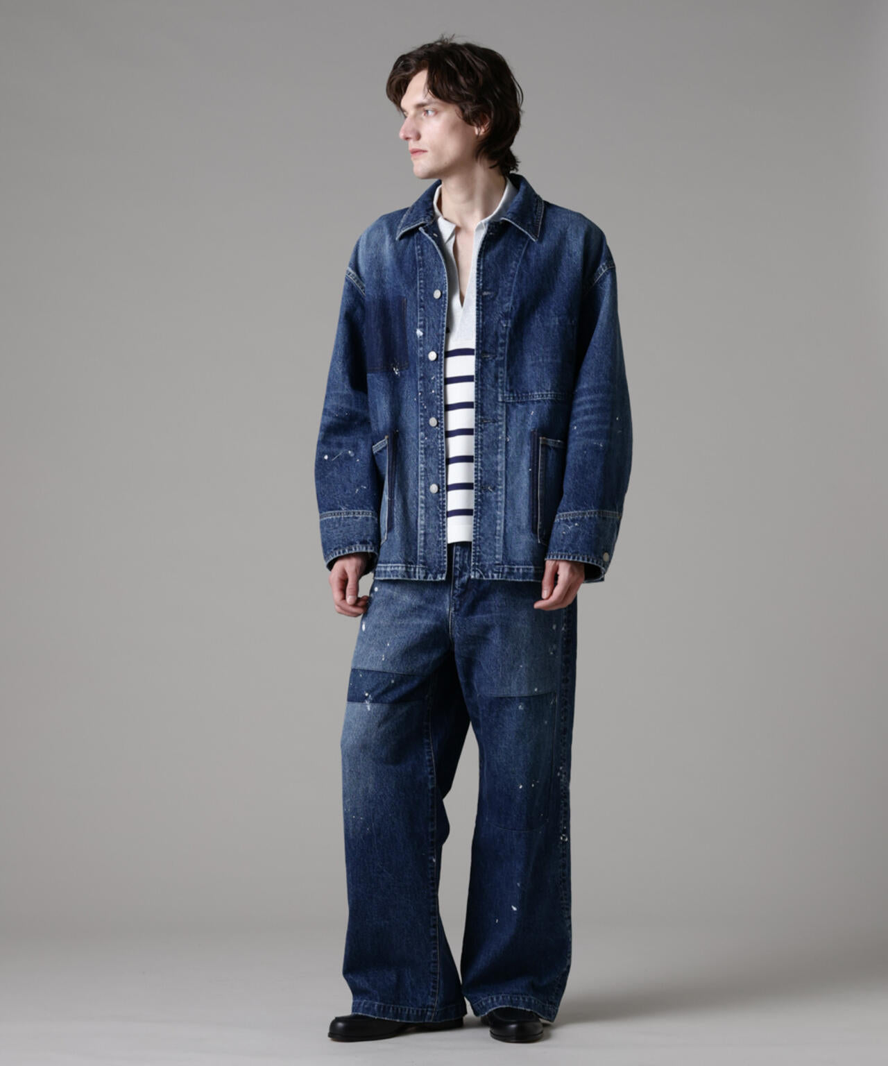 「ASSEMBLANC」オーバーサイズリメイクデニムブルゾン(セットアップ可) 6685112220