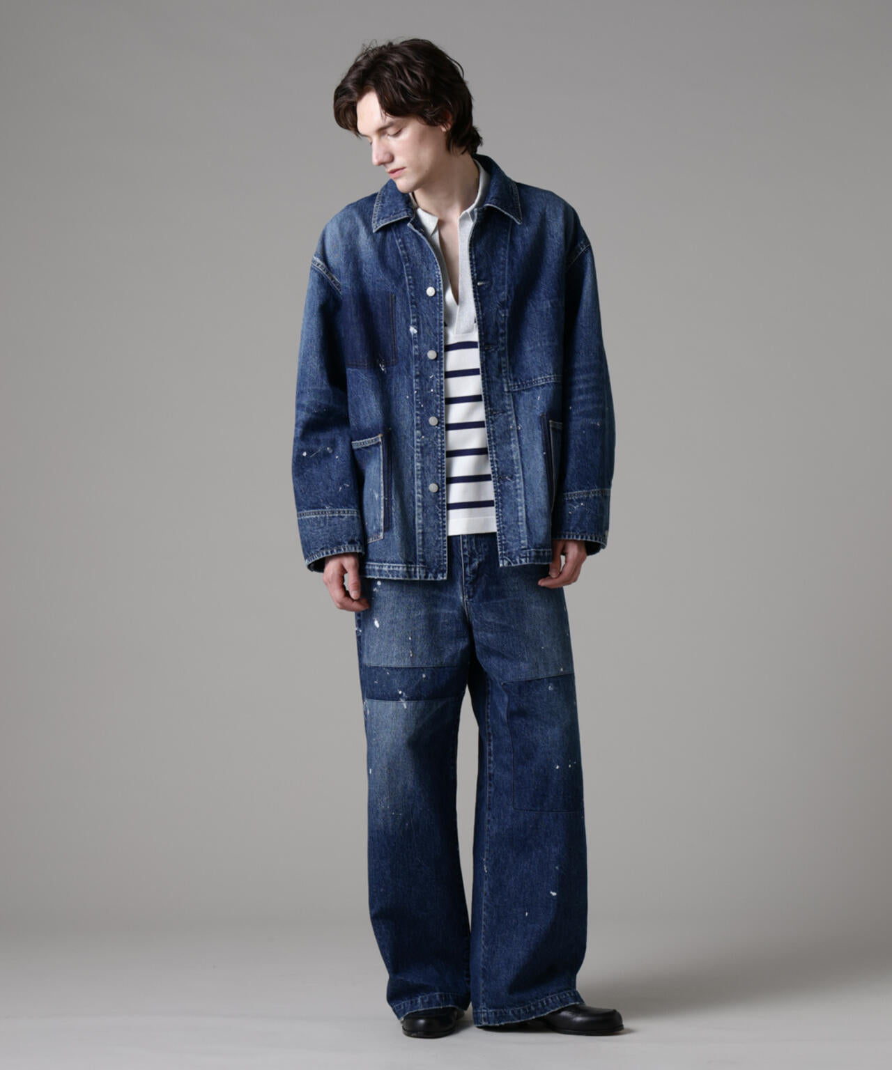 「ASSEMBLANC」オーバーサイズリメイクデニムブルゾン(セットアップ可) 6685112220