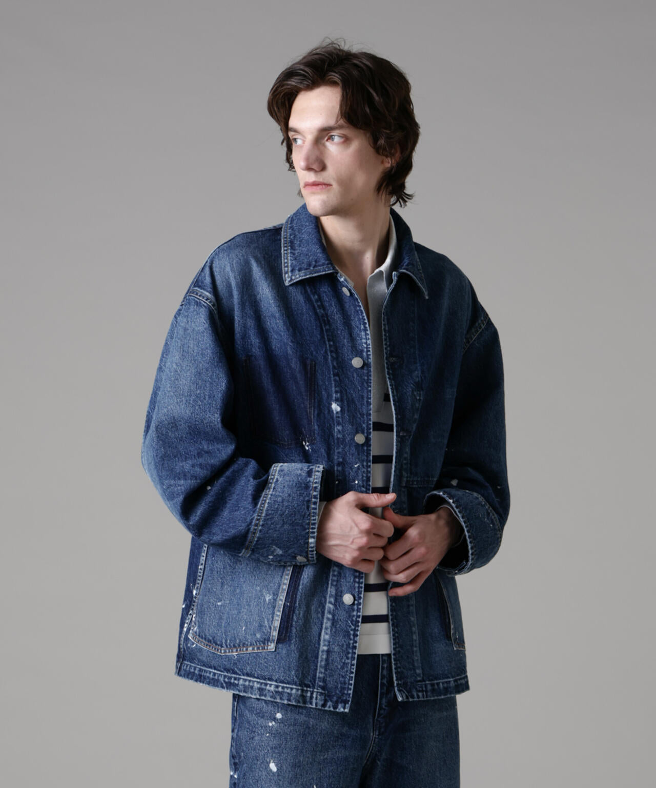 「ASSEMBLANC」オーバーサイズリメイクデニムブルゾン(セットアップ可) 6685112220