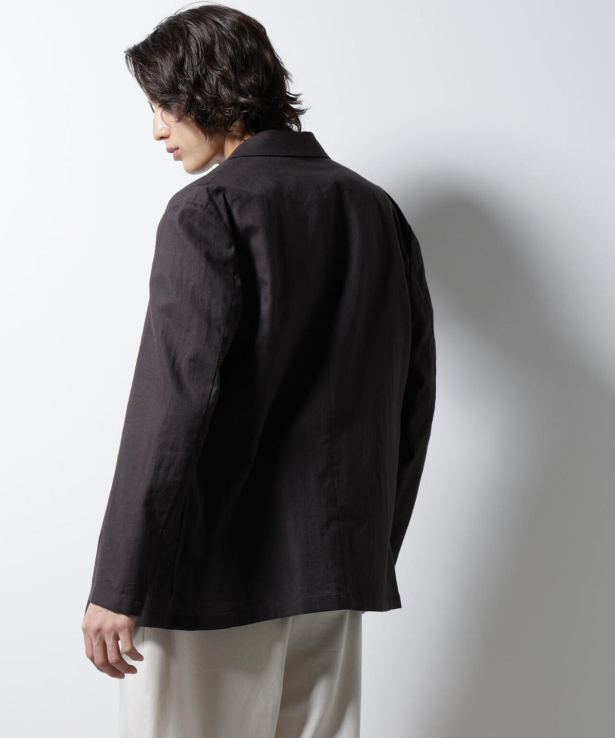 「BELGIUM LINEN FABRICS」リネンコットンダブルジャケット(セットアップ可) 6685116205