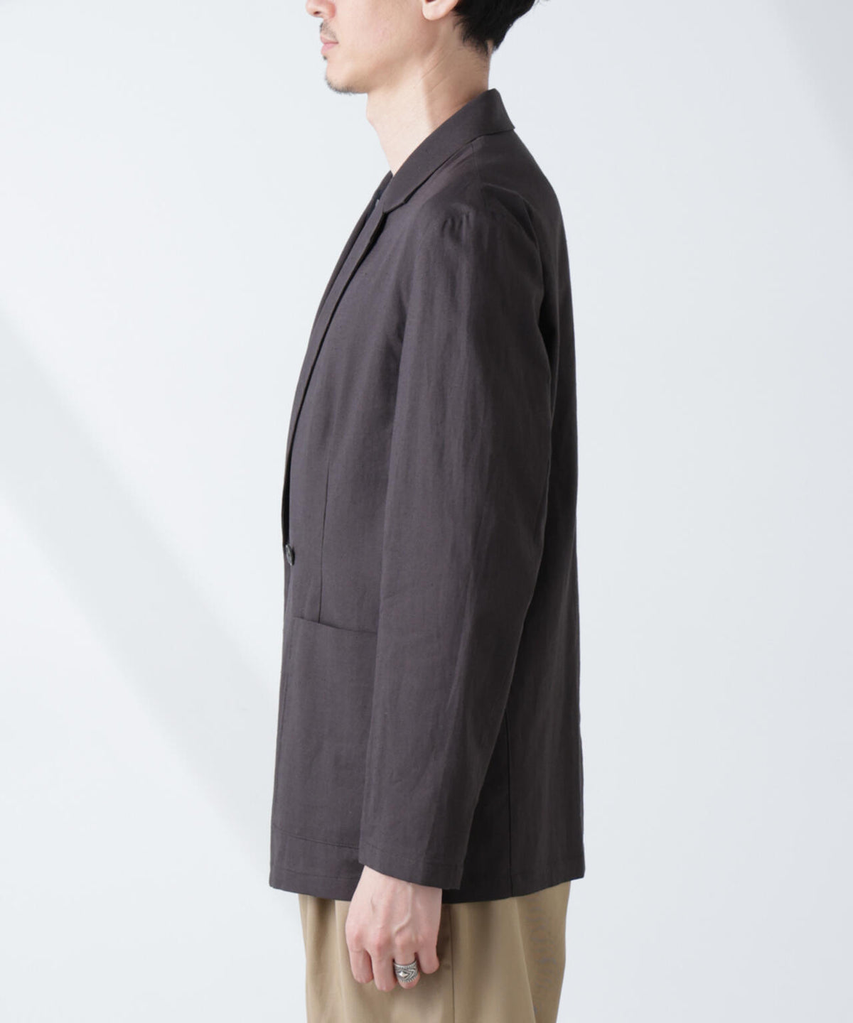 「BELGIUM LINEN FABRICS」リネンコットンダブルジャケット(セットアップ可) 6685116205