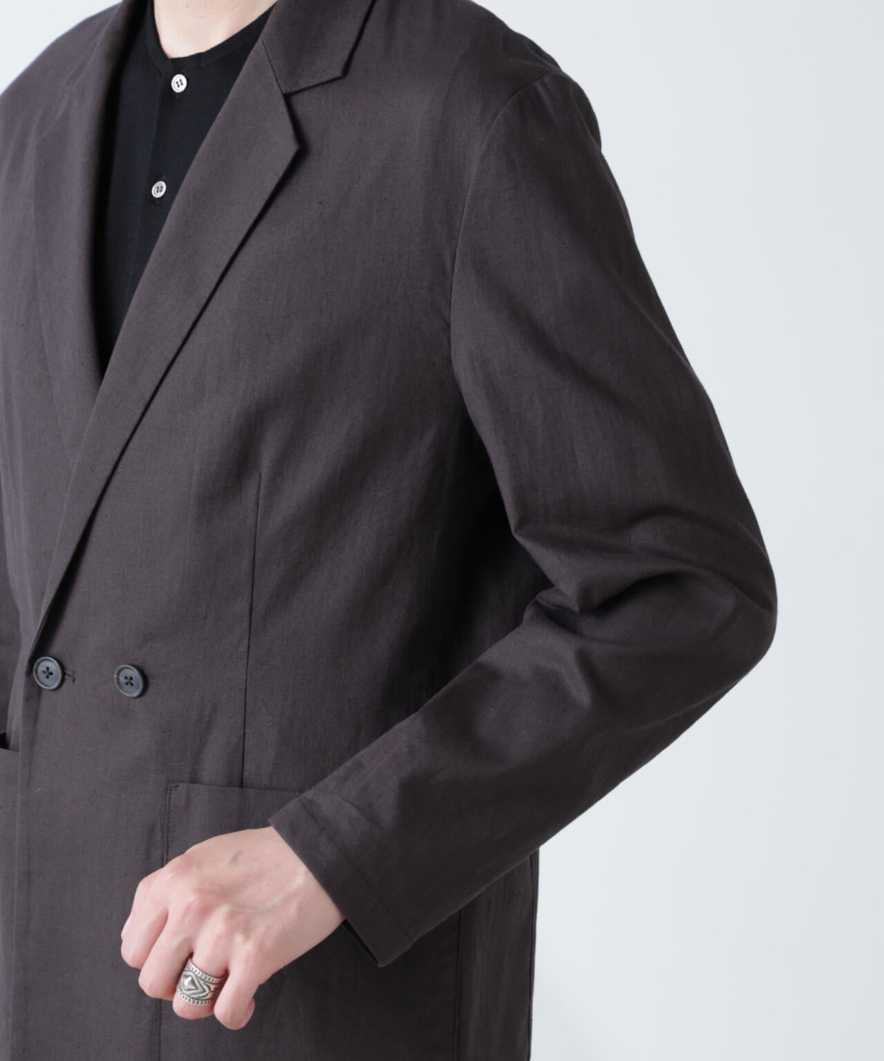 「BELGIUM LINEN FABRICS」リネンコットンダブルジャケット(セットアップ可) 6685116205