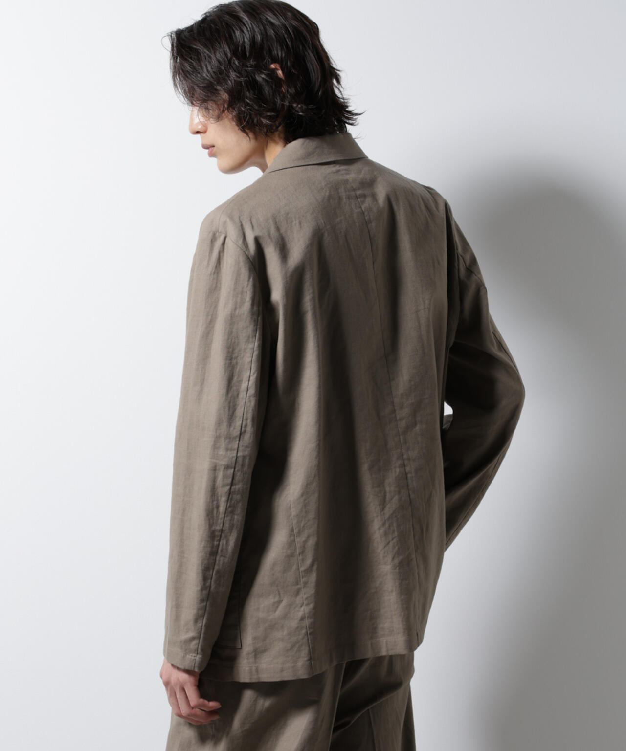 「BELGIUM LINEN FABRICS」リネンコットンダブルジャケット(セットアップ可) 6685116205